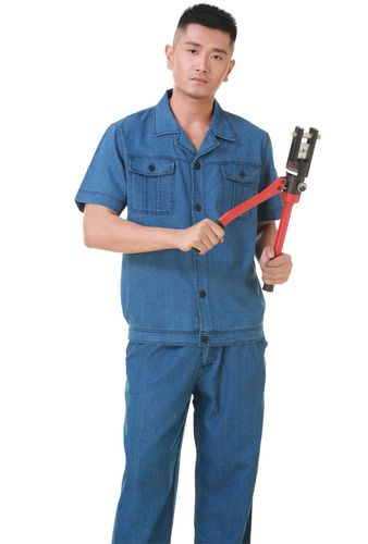 成都工作服夏装牛仔服短袖工装现货批发工厂直销